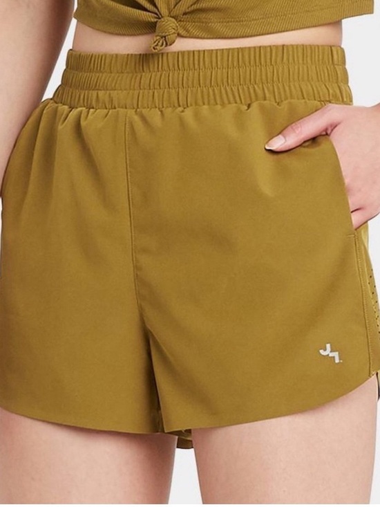 JoyLab Pants - JoyLab Mustard Green High-Rise Athletic Shorts